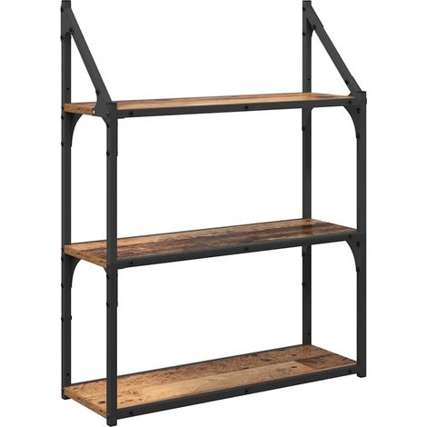 Étagère murale Étagère flottante Bois Ancien 60 x 21 x 78,5 cm Bois d'ingénierie (1/5)