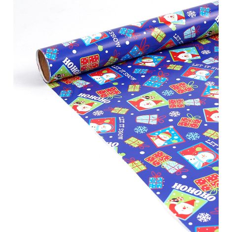 Papier cadeau de Noël (0,43 x 10 mètres), papier d'emballage cadeau, papier couché, grand format