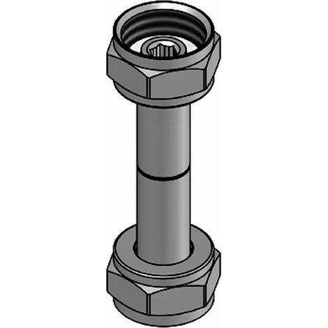 Pièce de raccordement pour réducteur de pression intermédiaire CO2 avec 2 écrous hexagonaux 5/8", espacement 20 mm