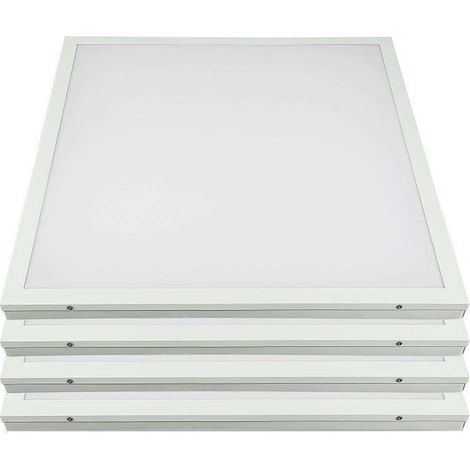 LED Einbaustrahler flach LED Einbaupanel quadratisch Einbau Deckenstrahler LED Deckenleuchte weiß, Aluminium, 36W 4320lm Tageslichtweiß, LxBxH 59,5x59,5x3,3 cm, 4er Set
