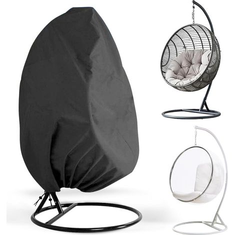 Housse Fauteuil Suspendu de Jardin 190x115cm, Imperméable, Résistant au Vent & UV, Protection Chaise Œuf (1/5)