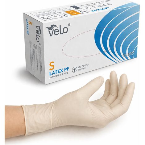 Velo S - Gants de diagnostic en latex sans poudre, paquet de 100 (1/3)
