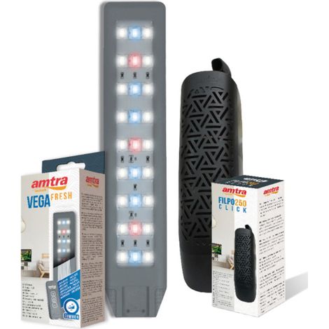 Acquario in vetro Amtra Nanotank system 15 con angoli frontali arrotondati completo di luce LED e filtro