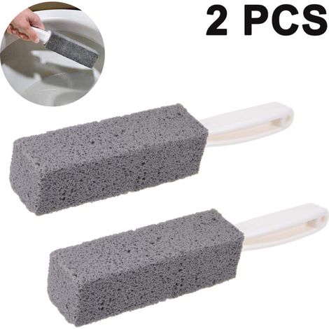 Brosse de toilette en pierre ponce avec manche supplémentaire - Convient également pour nettoyer les grilles et les piscines-AquaForge (1/4)