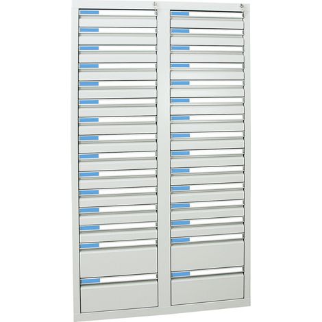 Stumpf Schubladenschrank Serie ESTA, 30 Schubladen lichtgrau (26x100, 4x200mm) (1/2)