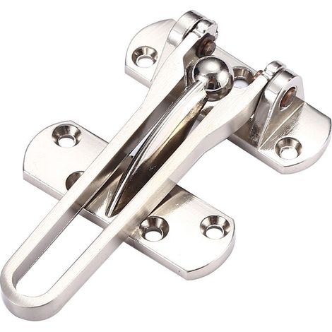 royaluxe - 2pcs Entrebâilleur de Porte Verrou de Sécurité pour Porte d'Entrée en Alliage Zinc pour Maison Chambre Hôtel Anti-Vol Verrouillage argent, (1/5)