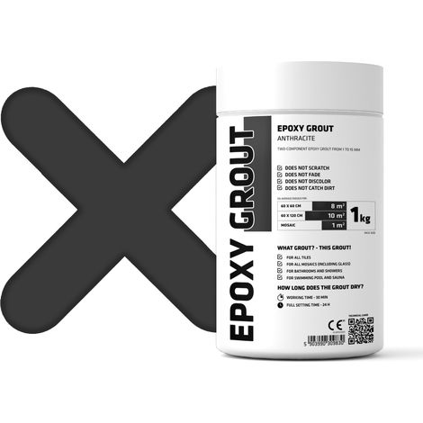 Stucco Epossidico Bicomponente per riempimento fughe - Antracite - 1Kg (1/5)