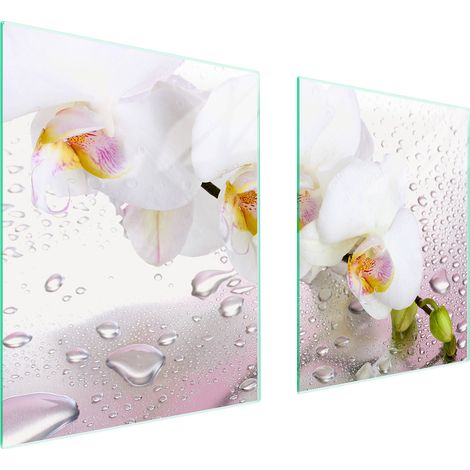 GLASSCHUTZPLATTE FÜR HERD 85x52 ORCHIDEE (1/5)