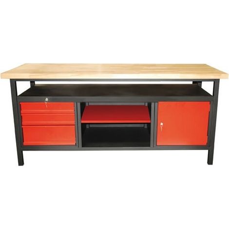 Werkbank Werktisch Arbeitstisch Tisch XL 170cm Türe Schubladen Ablage anthrazit (1/3)