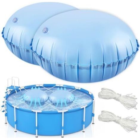 Ensemble de 2 coussins d'air pour piscine, utilisables en hiver.