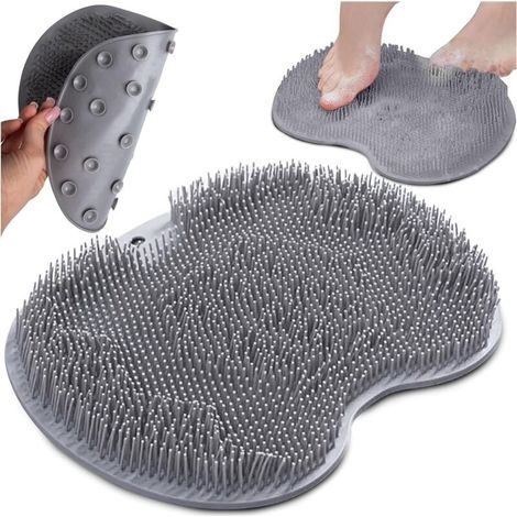 Esterilla de masaje para pies y espalda para la ducha - Esterilla de masaje de silicona con ventosas - Esterilla de masaje y cepillo para pies - Cepillo para pies y espalda (1/5)