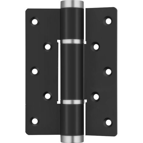 Charnières de porte à fermeture automatique, ouverture unidirectionnelle à 175°, vitesse et force de fermeture réglables de l'intérieur, noires (1/5)