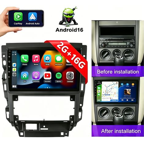 Autoradio Android 16 pouces avec Apple CarPlay pour VW Bora Golf 4 MK4 1J1 1J2, Wi-Fi et navigation - 2+16G (1/2)
