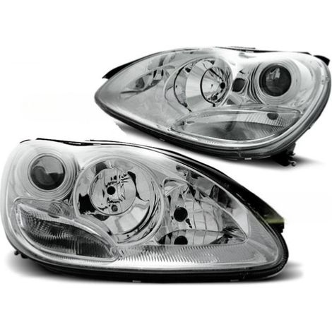 Paire de feux phares Mercedes classe S W220 98-05 Design chrome-27361535 (1/2)