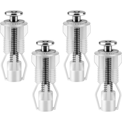 Lot de 4 fixations de siège de toilette, vis en acier inoxydable avec écrous en nylon extensibles, vis d'extension de rechange (1/5)