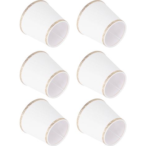 6-teiliges europäisches Lampenschirmset für Kronleuchter und Wandleuchten, E14-Fassung, runde Fassung, Design-Lampenschirm (1/5)