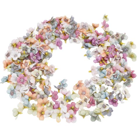 200 têtes de fleurs artificielles en tissu de 2,5 cm (1 pouce) pour mariage, anniversaire, mariage ou baptême. (1/5)
