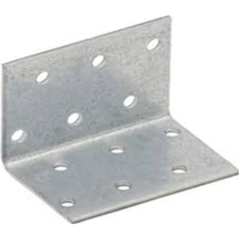 LASTRINA DI GIUNZIONE ANGOLARE MULTIFORI40x40x60MM - SPESSORE 2MM - IN ACCIAIO ZINCATO