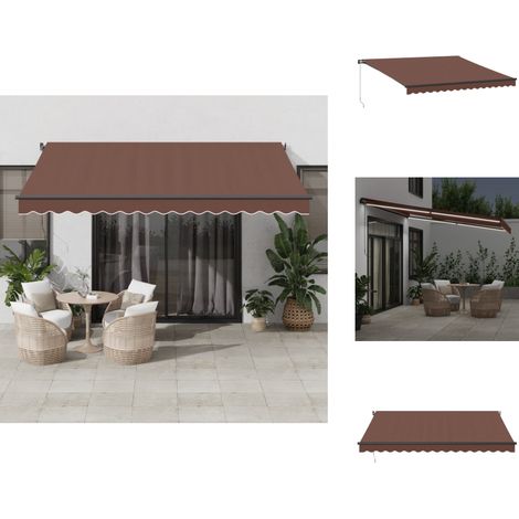 Markise Manuell mit LEDs Braun 400x300 cm - Markise - Gartendekoration - Sonnenschutz - Outdoor Möbel - Terrassenzubehör (1/5)