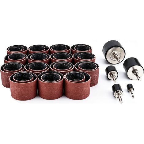 80PC Tambour de Poncage, 60 80 120 150 240 Grain Manchon Abrasif (1/5)