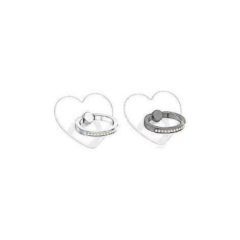Transparenter Herz-Handyringhalter, transparenter Ring-Handyhalter mit Diamantring