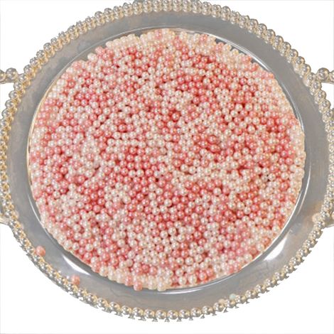 Boîte de rangement en acrylique multi-usage pour pinceaux de maquillage, adaptée à la salle de bain et à la coiffeuse, comprenant un paquet de perles blanches et roses (environ 250 g/8,8 oz). (1/2)
