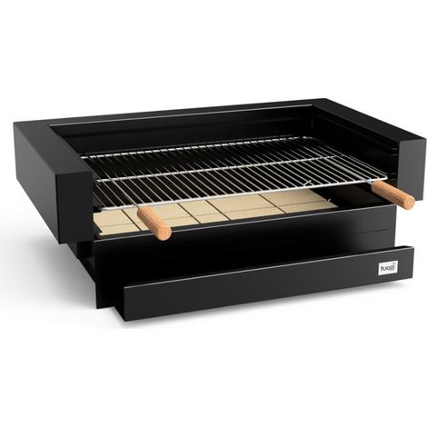 Cassetto con griglia per barbecue e moduli Kitaway 74×58×80 cm Cassetto in acciaio nero per cucina da esterno e barbecue (1/5)