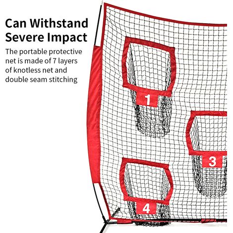 Filet de lancer d'entraînement de Football 7x7 pieds, but de Football avec 5 cibles pour quarterback, sac de transport pliable, pratique dans le jardin (1/5)