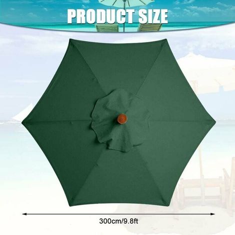 Coprifalda per ombrellone da giardino 3-6 bracci, verde resistente (1/3)