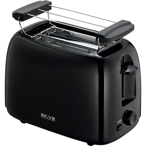 Melissa Toaster Schwarz Edelstahl 2 Scheiben Brötchenaufsatz Krümelschublade (1/3)