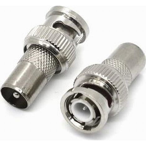 MaxTech - 2pz Connettore Bnc Maschio Ad Antenna Maschio Adattatore Videosorveglianza C-083 - (1/2)