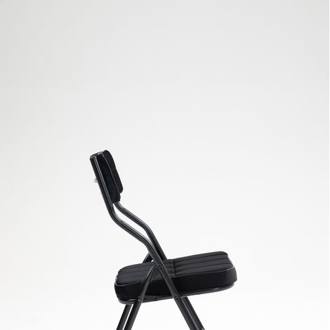Lot de 2 Chaises pliantes rembourrées avec Coussin en Velours Noir pour Salle à Manger, Bureau ou Événements (1/5)