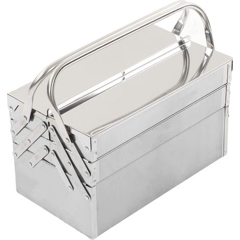 Boîte à Outils Pliable en Porte-à-faux, Boîte à Outils en Métal Haute dureté à 3 Couches et 5 Niveaux, Sûre, Portable, Acier Inoxydable Martensiti pour Ateliers (350) (1/5)