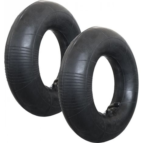 Lot de 2 chambres à air valve coudée pour brouette, diable, chariot, tondeuse ou autre - 4.8 / 4.00 - 8 - Linxor (1/4)