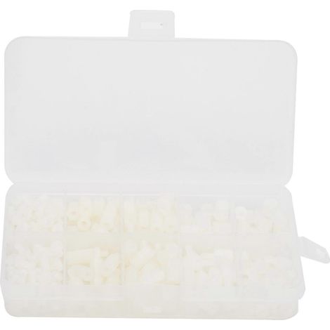 Kit de 300 vis M3 en nylon blanc, matériau isolant, filetage mâle, filetage femelle, écrou, clé à douille, consommables
