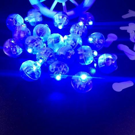 Lampe Led Ronde Mini Pour Ballon - Diamètre 1,4 cm - Hauteur 1,7 cm - Couleurs Blanche Rouge Jaune Bleue Verte Multicolore - 50 Pièces (1/2)