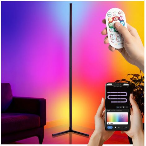 Lampe sur pied avec diffusion de couleurs télécommande (1/5)
