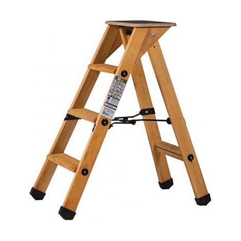 Holzstehleiter mit Ablage 4 Stufen - Maximale Arbeitshöhe 2.10m - 683204