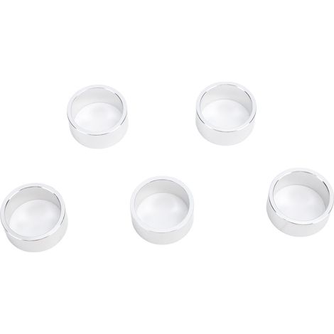 Lot de 5 entretoises de direction pour vélo, sans filetage, en alliage d'aluminium, compatibles avec les fourches de 28,6 mm (épaisseur 15 mm, couleur argent). (1/5)