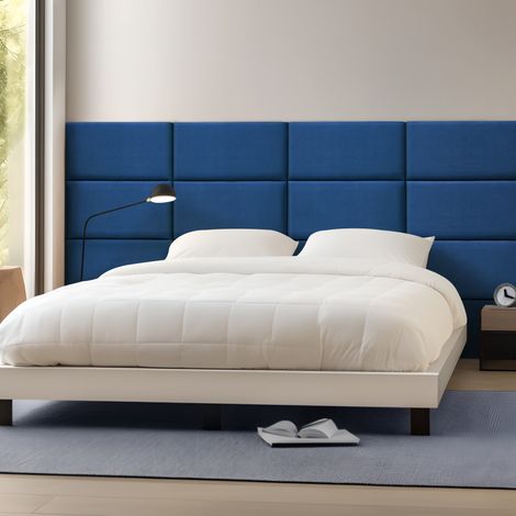 Wandkissenset Carpino 3-tlg. Samt 60x30 cm Navyblau [neu.haus]