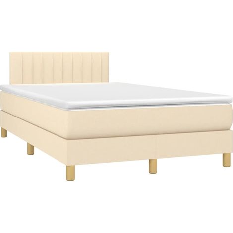 Maison Exclusive - Boxspringbett mit Matratze Creme 120x190 cm St
