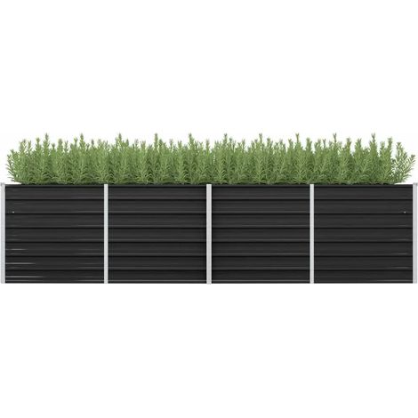 Lit surélevé de jardin,Jardinière,Pot de Fleurs Anthracite 320x80x77 cm Acier galvanisé XZZZ139332 (1/5)