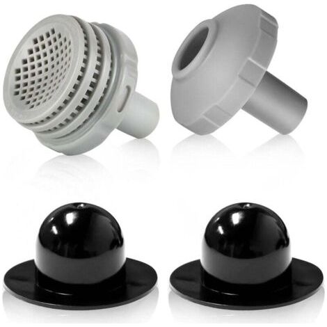 Raccord De Piscine Ø 32 Mm, Kit De Raccordement Piscine Ø 32 Mm, Raccord De Filtre De Piscine, Buse De Refoulement Piscine Hors Sol, Filetage Femelle avec Vis (Crépines + Buse + Bouchons)