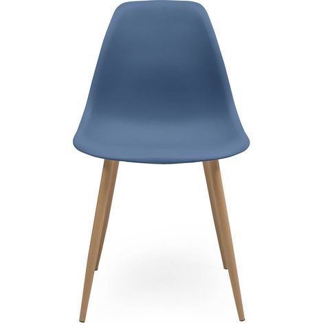 Silla de comedor CAIRO NORDIC asiento de polipropileno y patas de metal símil madera AZUL HORIZONTE 90383 (1/3)
