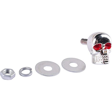 Lot de 4 fixations à vis pour plaque d'immatriculation de moto en forme de squelette 3D (1/5)