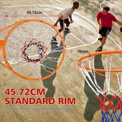 Canestro da basket di ricambio 45,72 cm in ferro arancione con rete HAVRYA (1/2)
