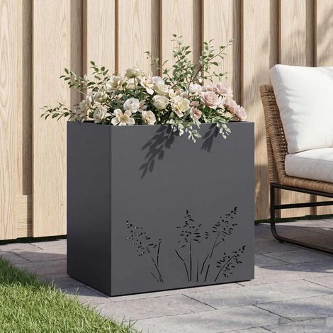 Cache-pot de jardin Anthracite 50 x 30 x 49 cm (1/5)