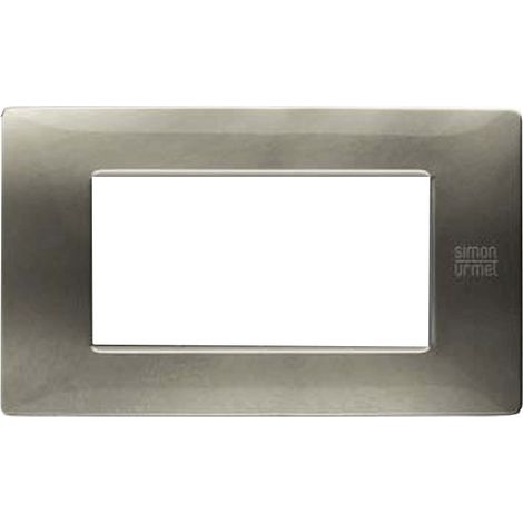Simon urmet flexa placca 4 moduli tecnopolimero colore titanio 11804.tt