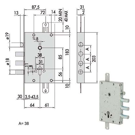 Cisa 56415-58-0 Serratura Cil Sag Blin Cf Ind