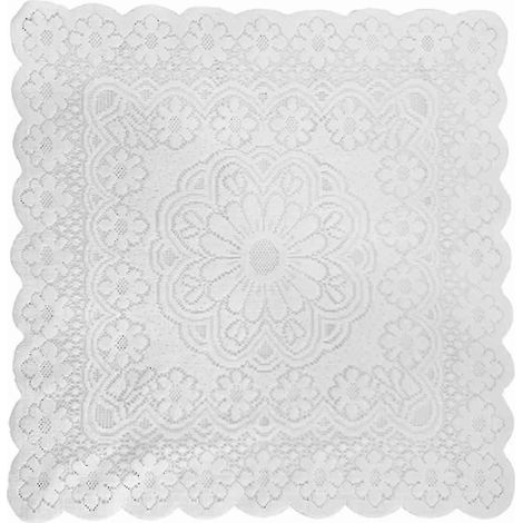 Nappe carrée en dentelle au crochet. Nappe 100% coton - Idéale pour un dîner de mariage (1/4)
